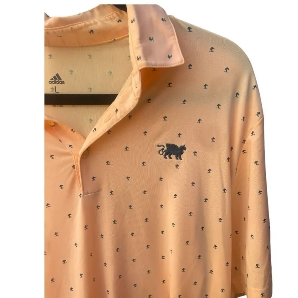 Men’s‎ Adidas Orange Print Golf Polo Shirt Size Large